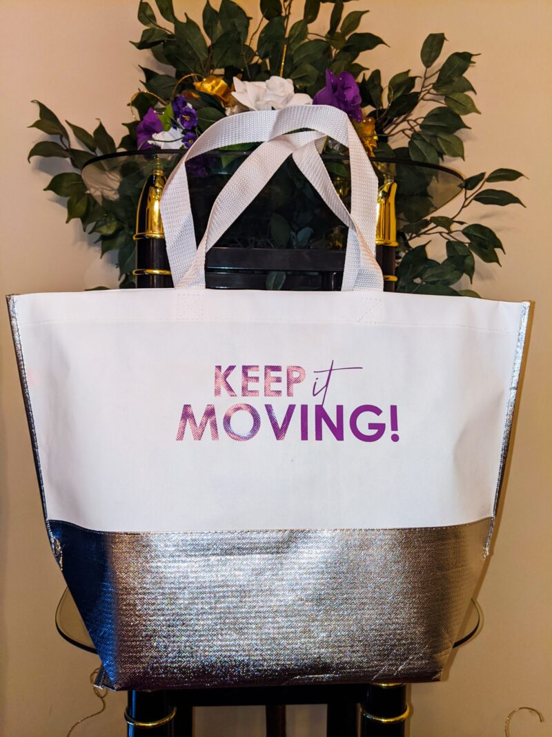 Shimmering Silver Accent Tote